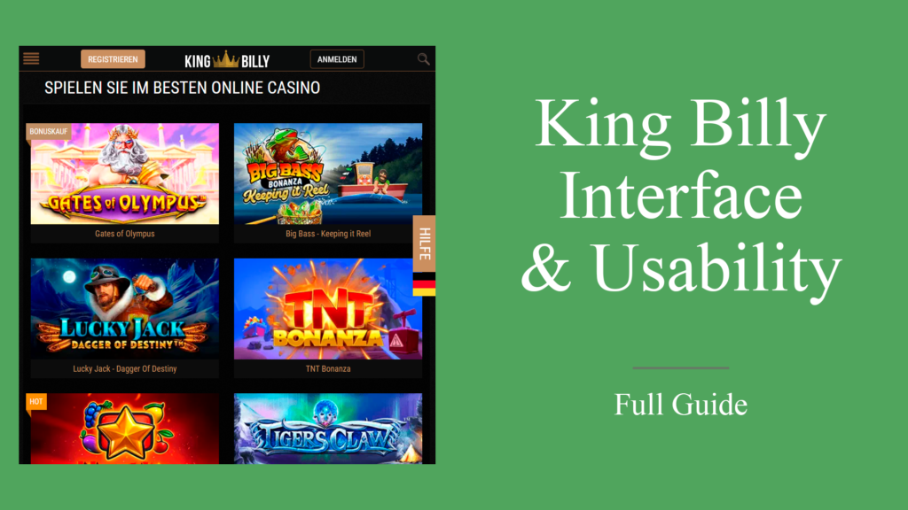 King Billy Interface and Usability